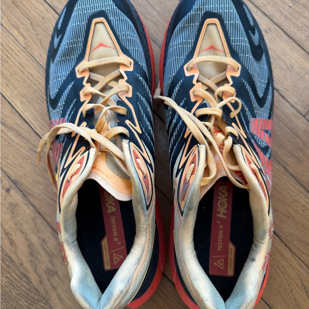 Hoka One One Orange and Black Athletic Shoes for Performance - Picture 4 of 6